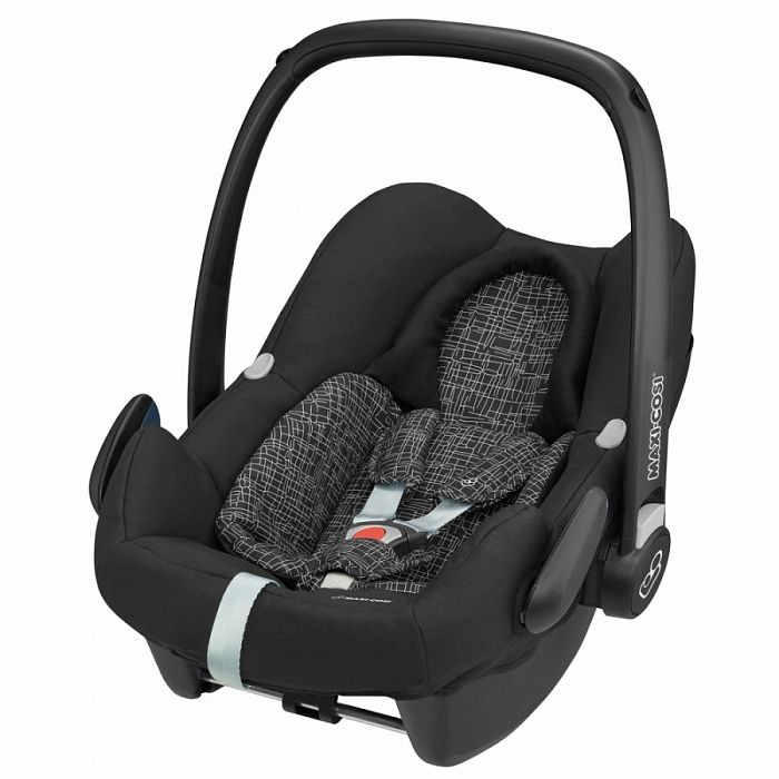 Автокресло группы 0+ (013кг) Maxi-Cosi опционально установка Isofix Rock Black Grid черная сетка  #1