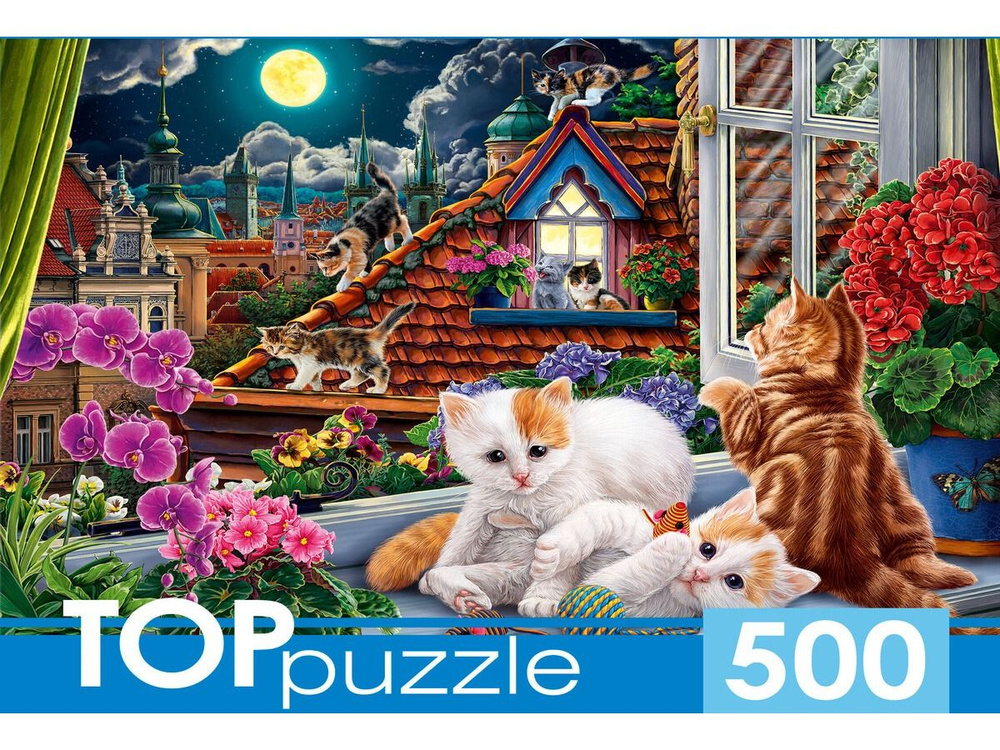 Пазл TOP Puzzle 500 деталей: Котята на крыше #1