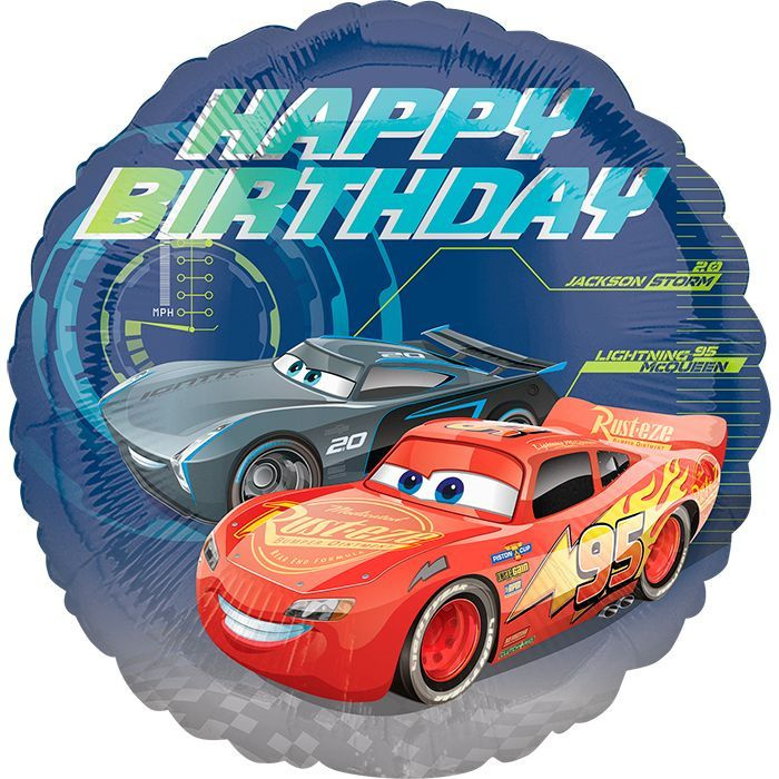 Шар Тачки СДР / Cars Happy Birthday S60 46 см /1 шт #1