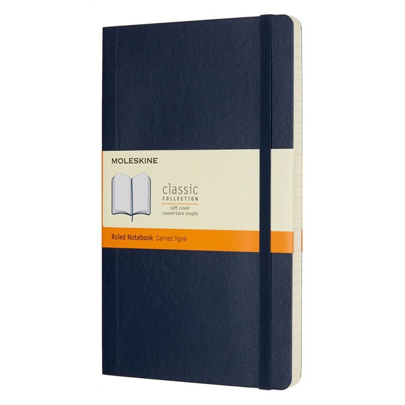 Блокнот в линейку Moleskine CLASSIC SOFT QP616B20 13х21см 192стр в линейку, мягкая обложка, синий сапфир #1