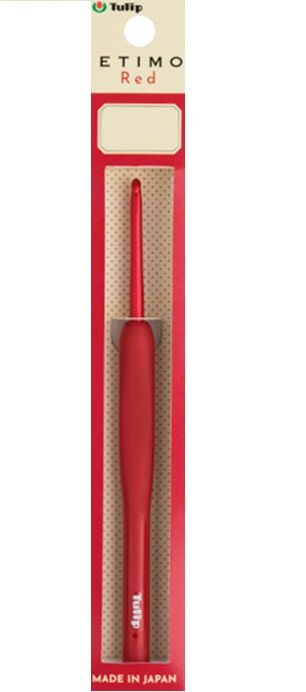 Крючок для вязания с ручкой "ETIMO Red" 3.5 мм, алюминий/пластик, красный, Tulip, TED-060e  #1