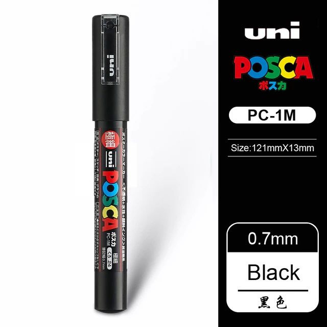 Маркер POSCA PC-1M 0.7 мм, пулевидный наконечник (черный PC1M.24) #1