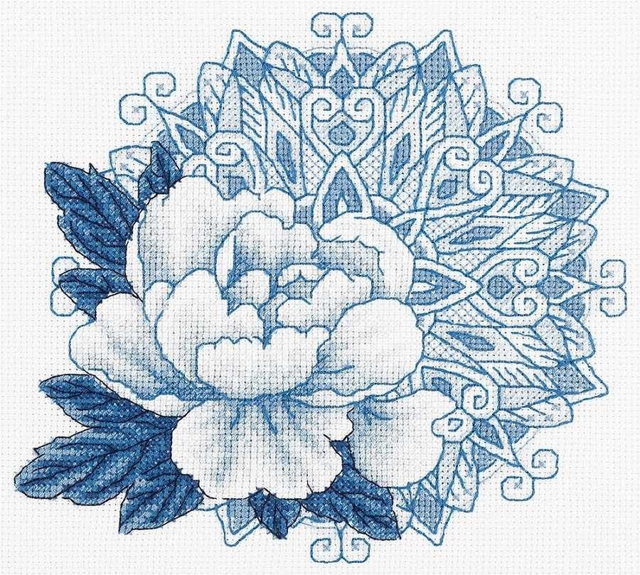 Набор для вышивки Panna "C-1957 "Дивный цветок" / Счетный крест, Назад иголку (бэкстич) / Цветы  #1