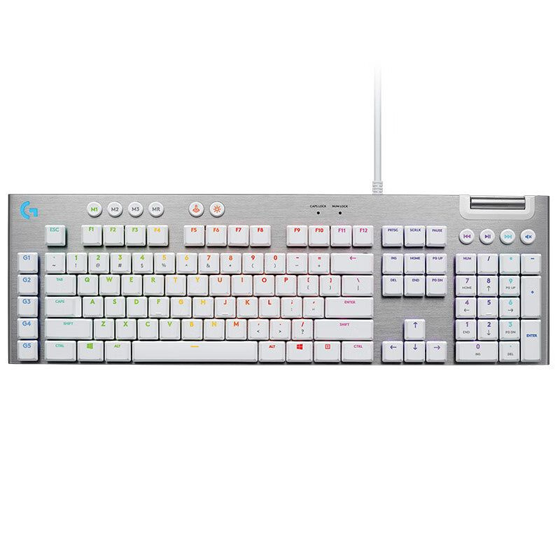 Logitech G Игровая клавиатура проводная Logitech G813,white, Английская раскладка, белый  #1