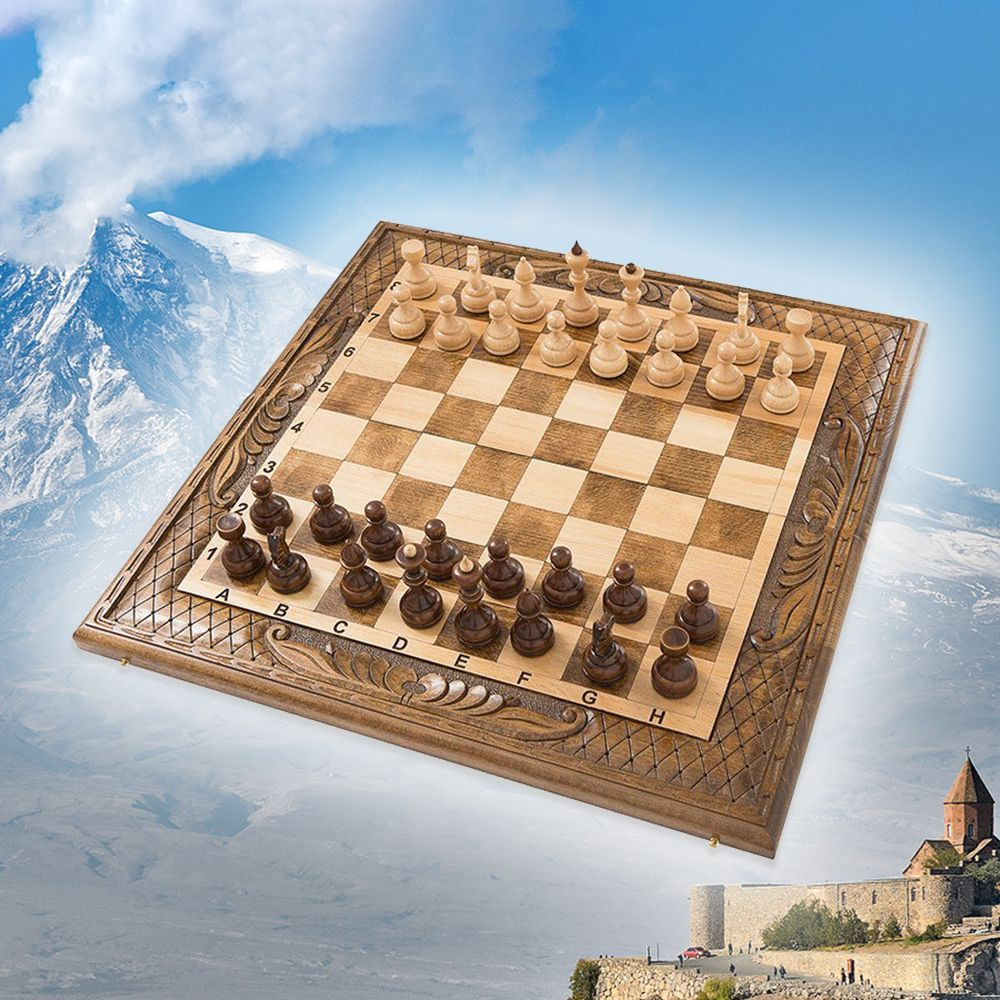 Резные шахматы и нарды Бухарест #1