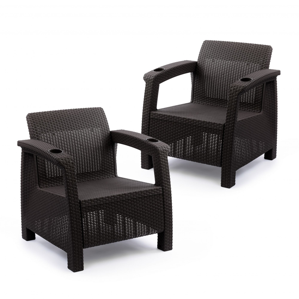 Ротанг Садовое кресло, ABS пластик, 73х70х79 см, 2 шт #1