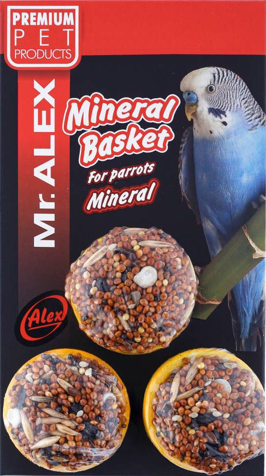 Лакомство Mr. Alex Mineral Basket корзинка для попугаев, с минералами, 3 шт, 90 г  #1