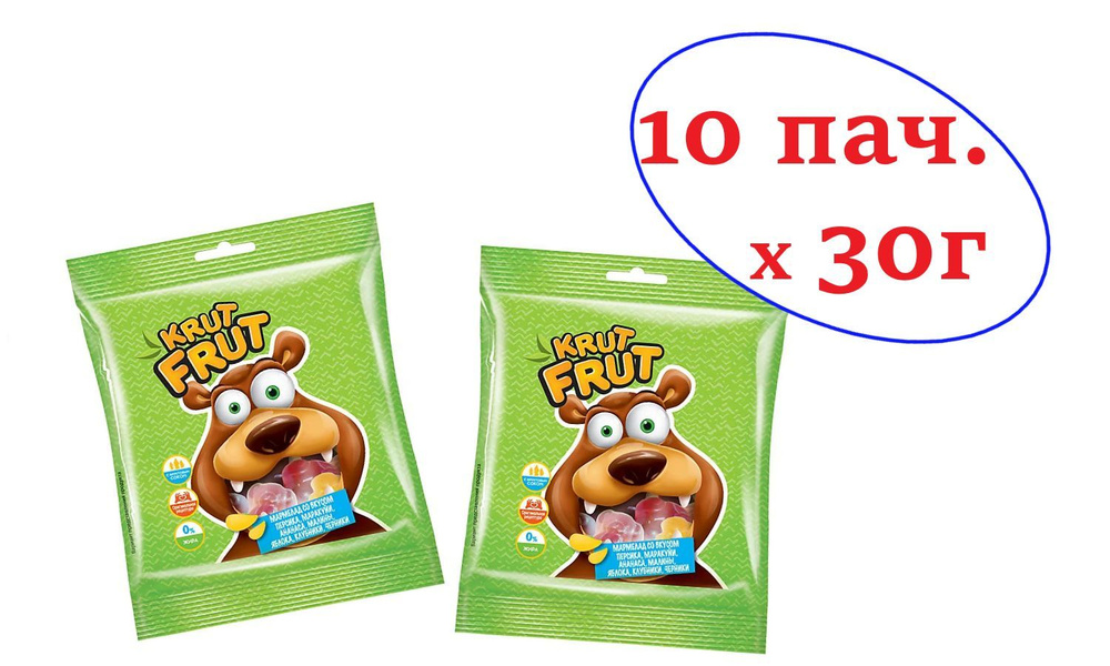 KrutFrut, мармелад жевательный в форме озорных мишек, 30 г #1