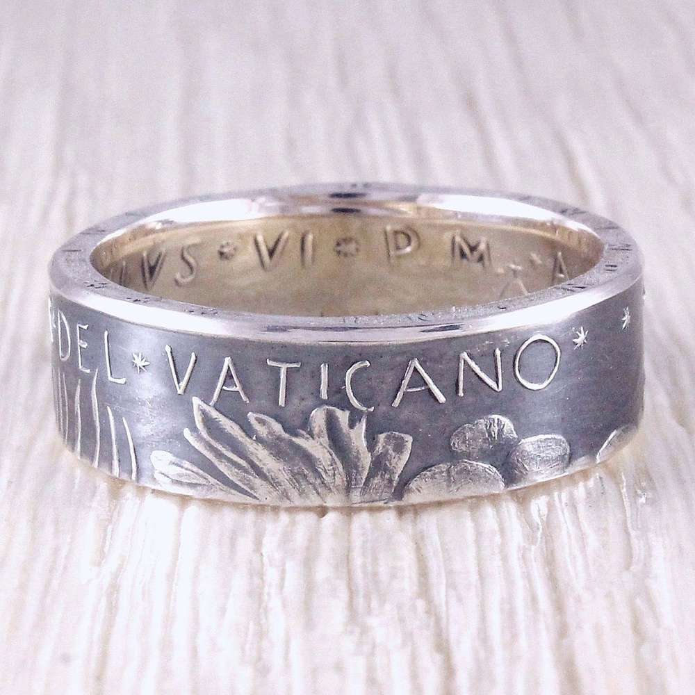 Серебряное кольцо из монеты (Ватикан) 500 лир #1