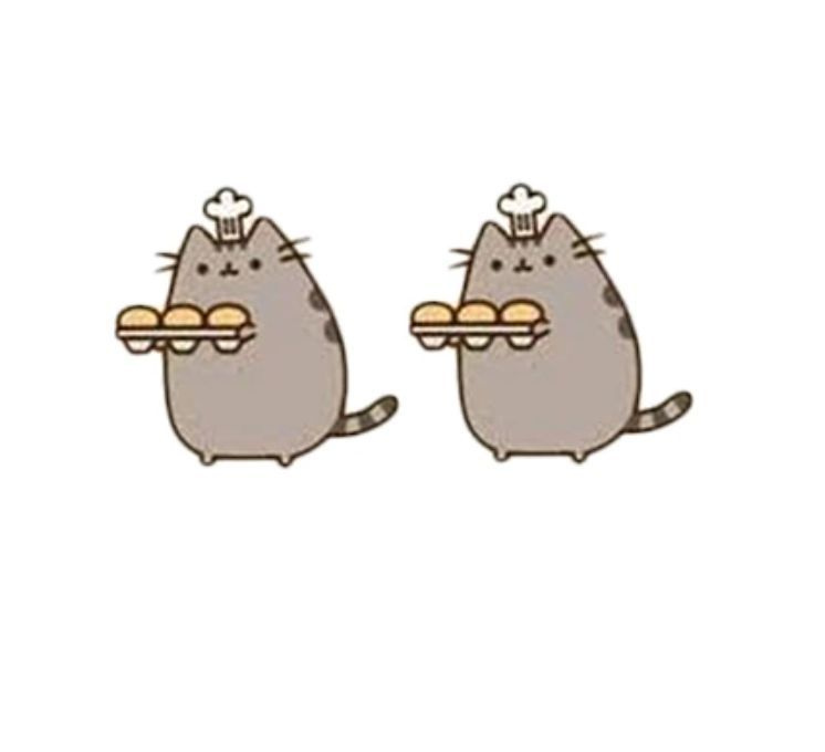 Серьги-гвоздики Пушин с пончиками "PUSHEEN THE CAT" ("Кот Пушин")  #1