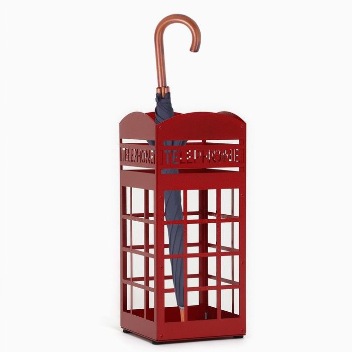 Подставка для зонтов "Телефонная будка" красная #1