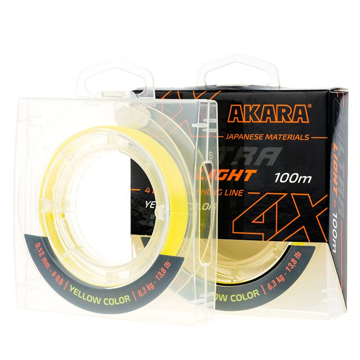 Шнур рыболовный плетеный Akara Ultra Light Yellow 100 м 0,06 #1