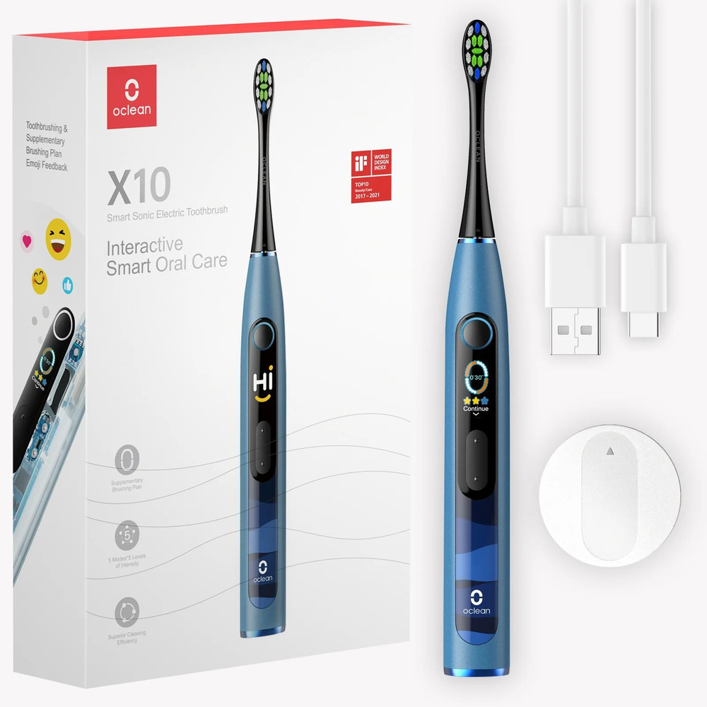 Oclean Электрическая зубная щетка X10 Smart Sonic Electric Toothbrush (РСТ, R3100, DeepDive Blue), синий #1