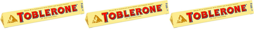 Шоколад Toblerone молочный с медом и миндальной нугой, комплект: 3 упаковки по 100 г  #1