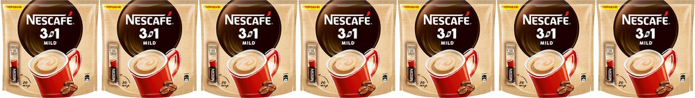 Кофейный напиток Nescafe 3 в 1 Mild в стиках 14,5 г х 20 шт, комплект: 7 упаковок по 290 г  #1