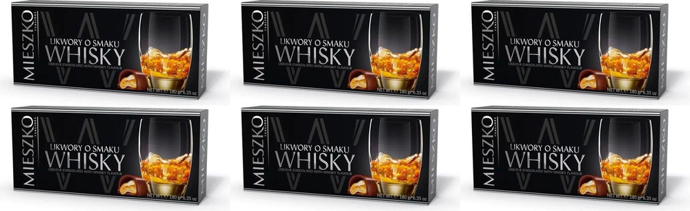 Конфеты шоколадные Mieszko Шоколад с виски, комплект: 6 упаковок по 180 г  #1