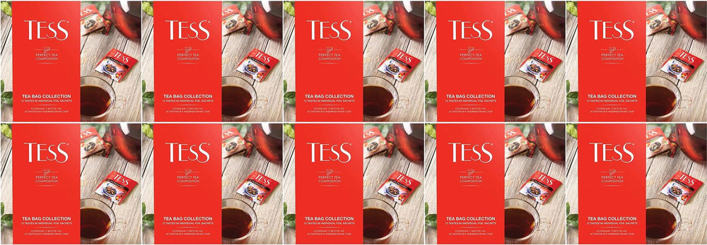 Чай ассорти Tess Tea bag collection в пакетиках 1,7 г х 60 шт, комплект: 10 упаковок по 103 г  #1