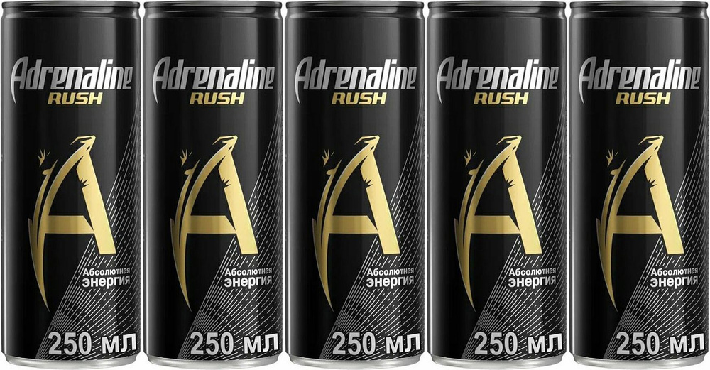 Напиток энергетический Adrenaline Rush газированный безалкогольный 0,25 л, комплект: 5 шт. по 250 мл #1