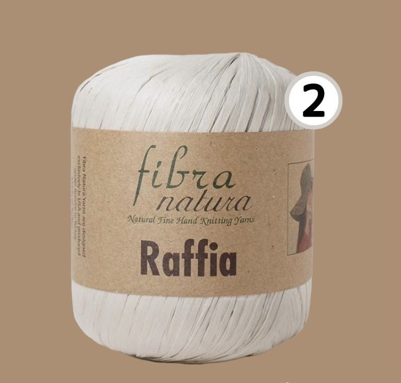 Пряжа Fibra Natura Raffia (116-15 Молочно-бежевый), 2 мотка х 40г, 90м/100% целлюлоза  #1