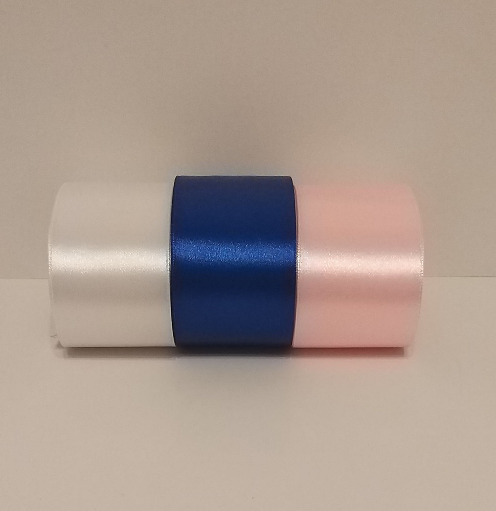 Ленты для украшения автомобиля, на капот (белый, синий, светло-розовый), 3 штуки по 1,5 метра, ширина #1