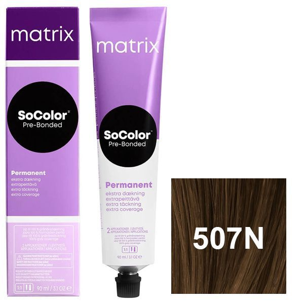 Matrix Перманентная краска для волос с бондером SoColor Pre-Bonded, 507N (507.0) блондин, 90 мл  #1