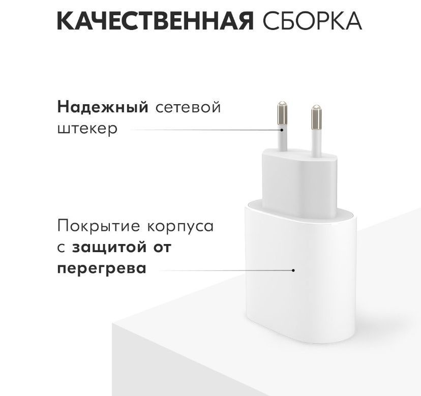 Сетевое зарядное устройство ISA Быстрая Зарядка для iPhone и iPad ...