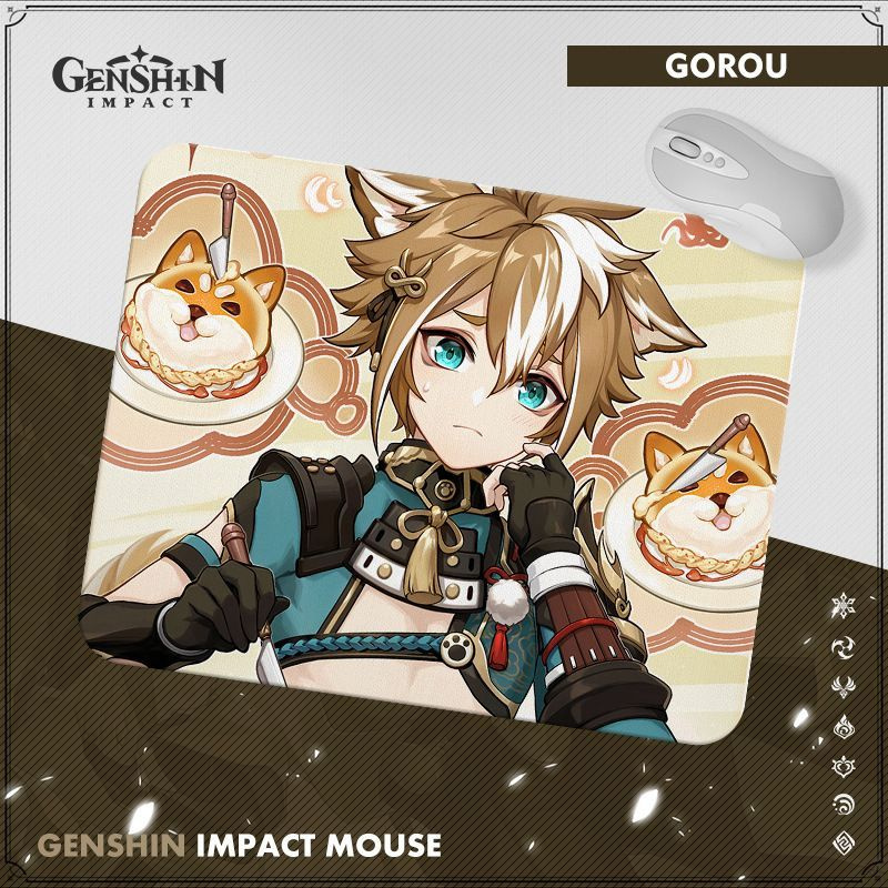 Горо Genshin Impact (Геншин Импакт) Коврик для мыши компьютерный 20*25 см  #1
