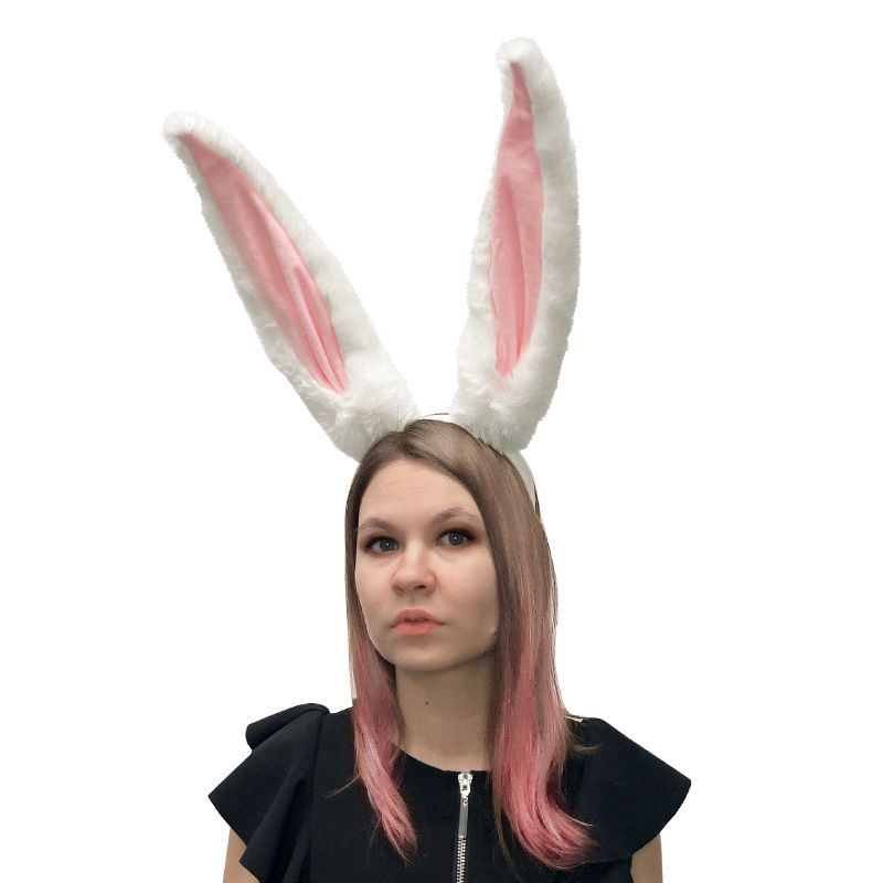 Уши зайца на ободке, белые, для косплея, праздника, вечеринки, карнавала  #1