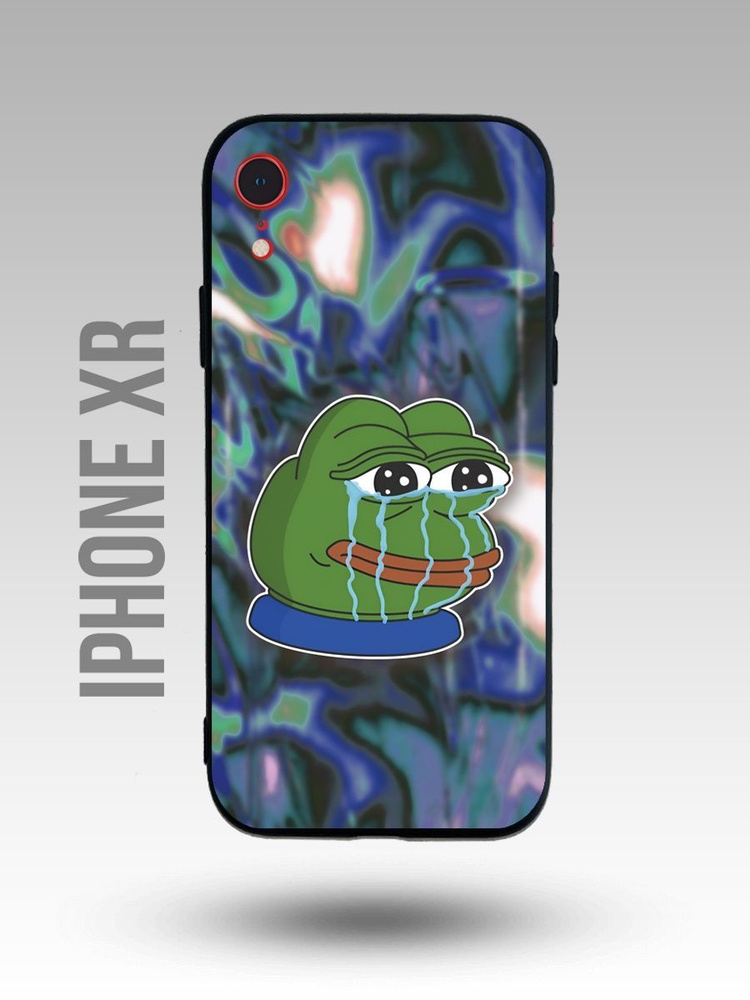 Силиконовый чехол на iPhone XR/Айфон XR с принтом Лягушка ( Жабка пепе, Omne, Pepe, frog, мем, прикол #1