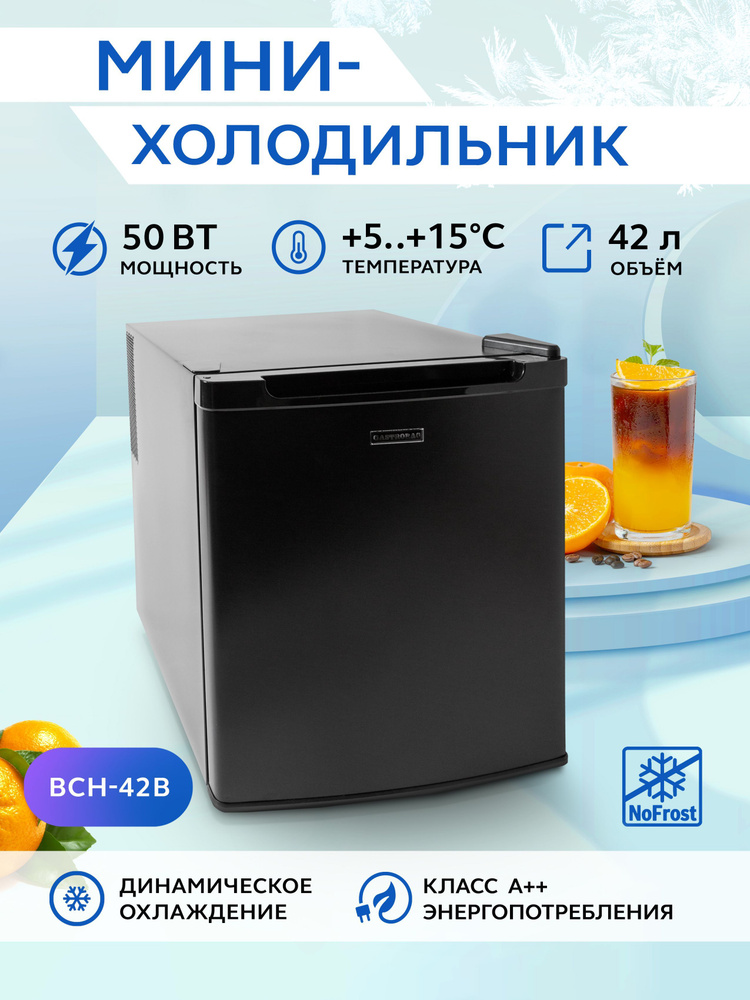 Холодильник маленький GASTRORAG BCH-42B для кухни, холодильный шкаф однокамерный компактный, бескомпрессорный #1