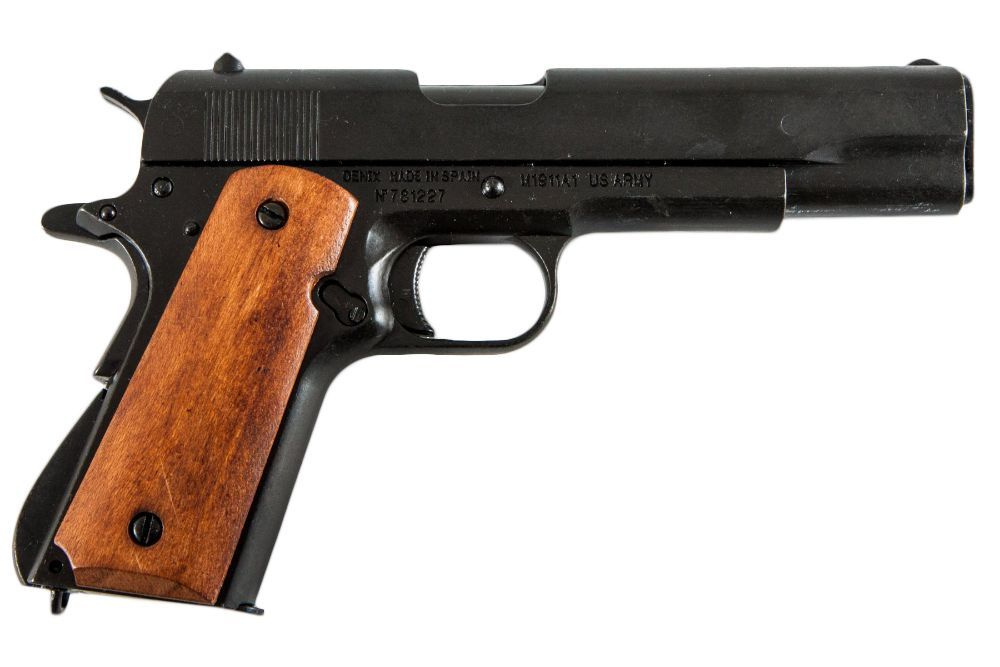 Пистолет 45 калибра, темное дерево, США, 1911 г. #1