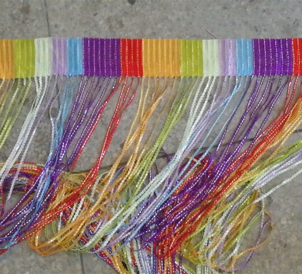 Штора нитяная блестящая, 2x1 м, разноцветная #1