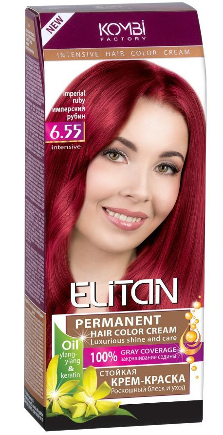 Элитан Стойкая крем-краска для волос, Имперский рубин Тон 6.55  #1