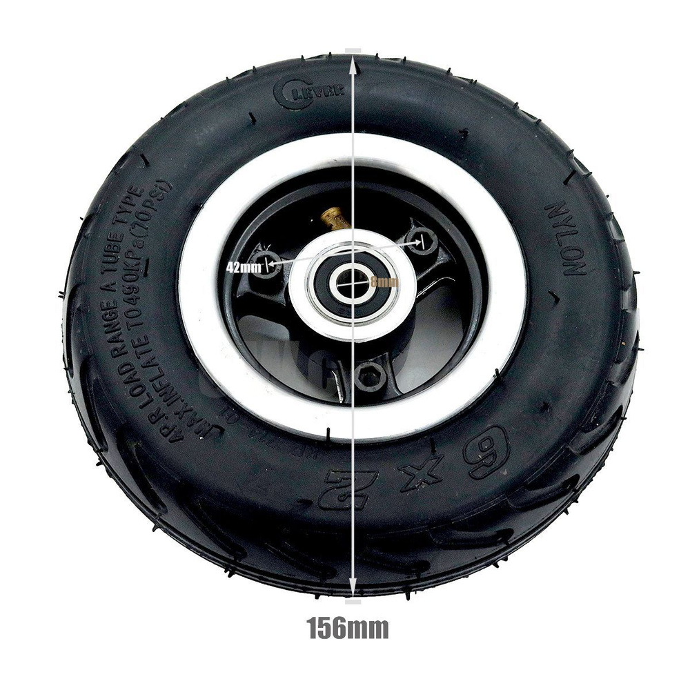 Колесо 6 дюймов в сборе с покрышкой (6X2)(8мм) #1