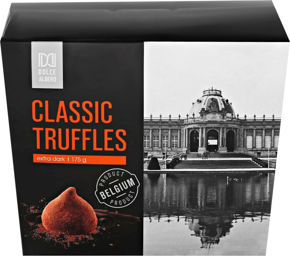 Конфеты DOLCE ALBERO Трюфели классические extra dark в какао обсыпке, 175г - 2шт.  #1