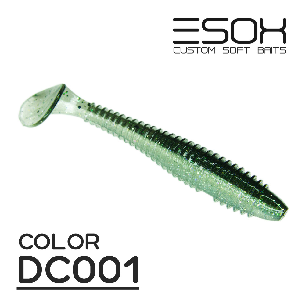 Мягкая приманка для рыбалки Esox SWINKY FAT 3.6" 92 мм #DC001 (4 шт) / Рыболовные товары / Виброхвост #1