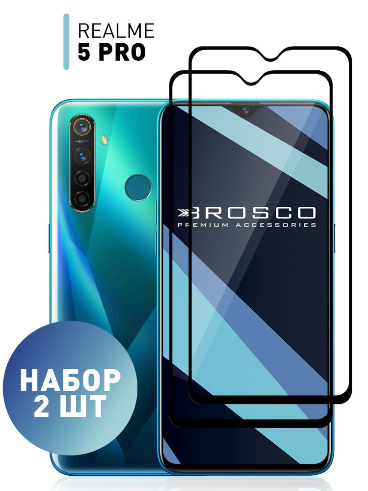 Набор стекол на Realme 5 Pro (Реалми 5 Про) с олеофобным покрытием, ROSCO  #1