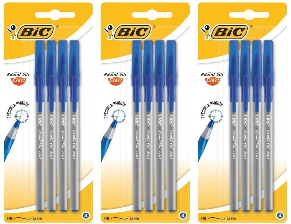 Bic Набор ручек Шариковая, толщина линии: 0.28 мм, цвет: Синий, 4 шт.  #1