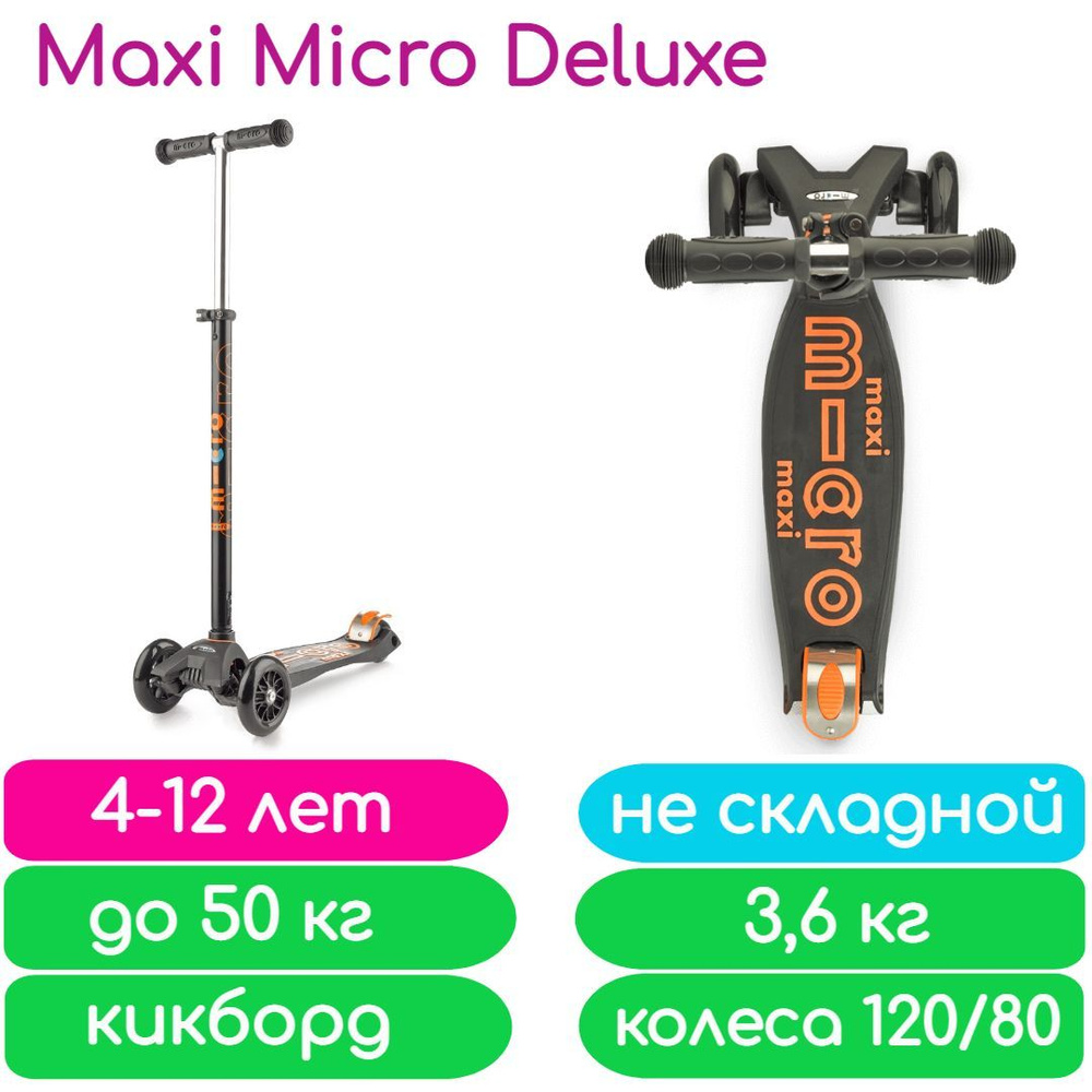 Самокат Maxi Micro Deluxe Черный (MMD020) #1