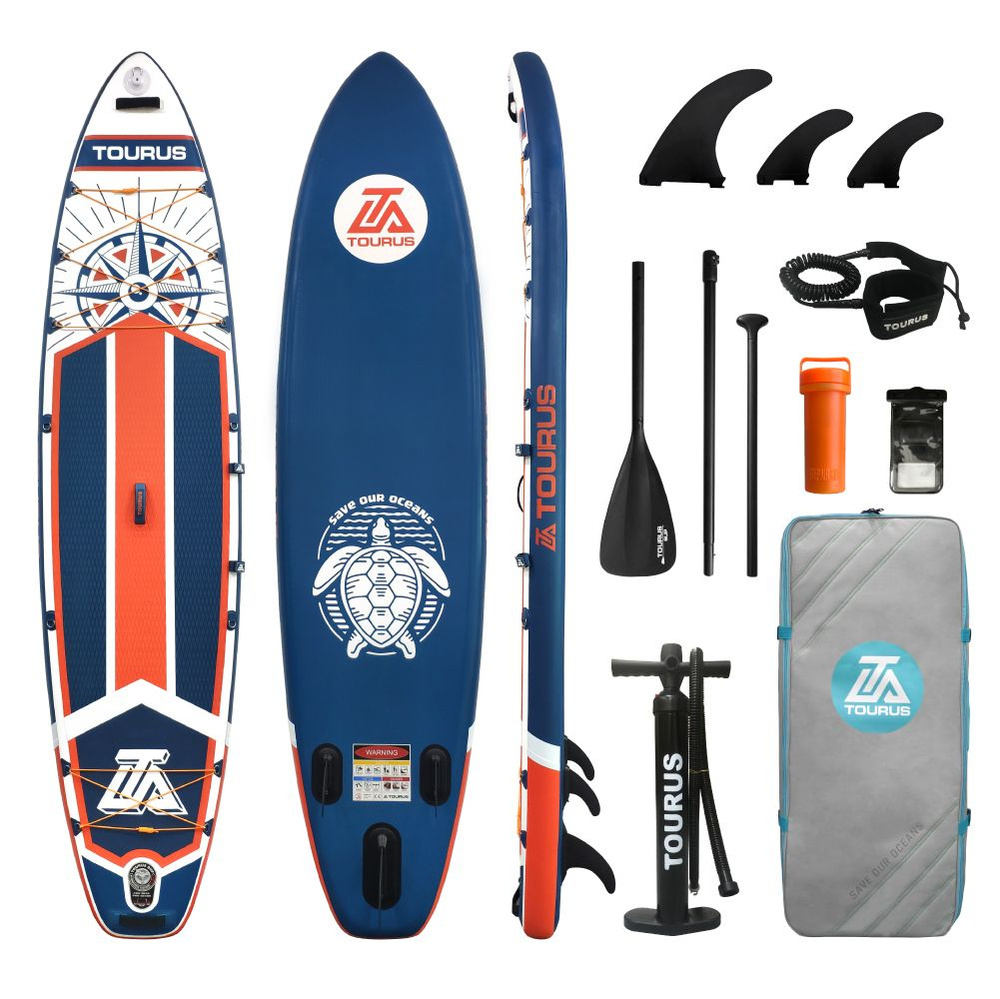 Надувная серфинг доска SUP board TOURUS 11.6 NAVIGATOR (350х84х15 см) с рюкзаком, веслом, насосом и страховочным #1