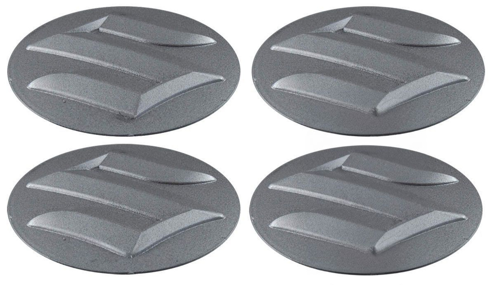 Наклейки на диски пластиковые рельефные 55 мм 4 шт / Стикеры на колпачки дисков Suzuki серебристые  #1