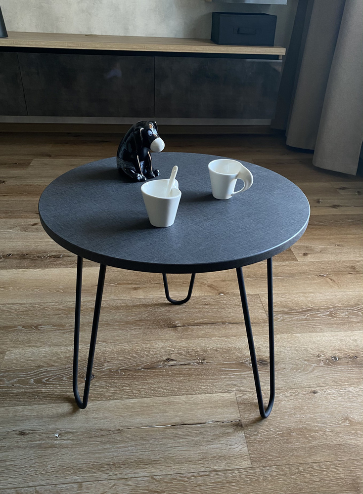 Стол журнальный круглый Белла, чайный столик, прикроватный,50х50х47 см, пленка ПВХ  #1