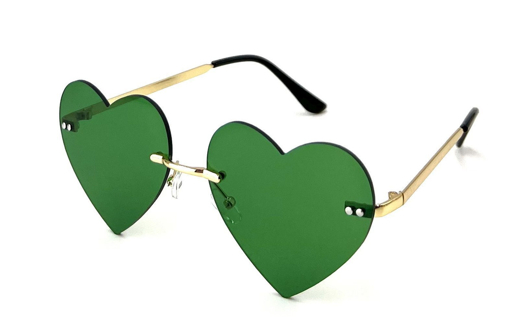 Очки сердце зеленые #1