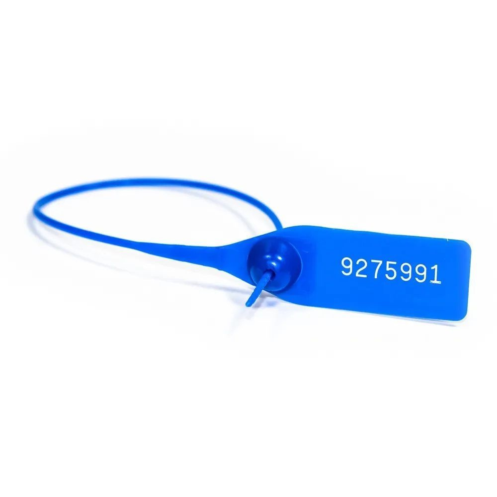 Пломба пластиковая Универсал 220 (100 шт.) номерная, одноразовая, синяя  #1