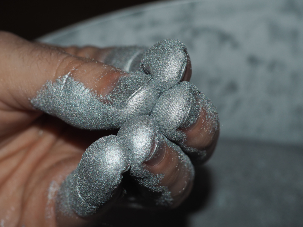 Порошок "серебрянка" 50 гр, пигмент алюминиевый (металлическая алюминиевая пудра) для краски  #1