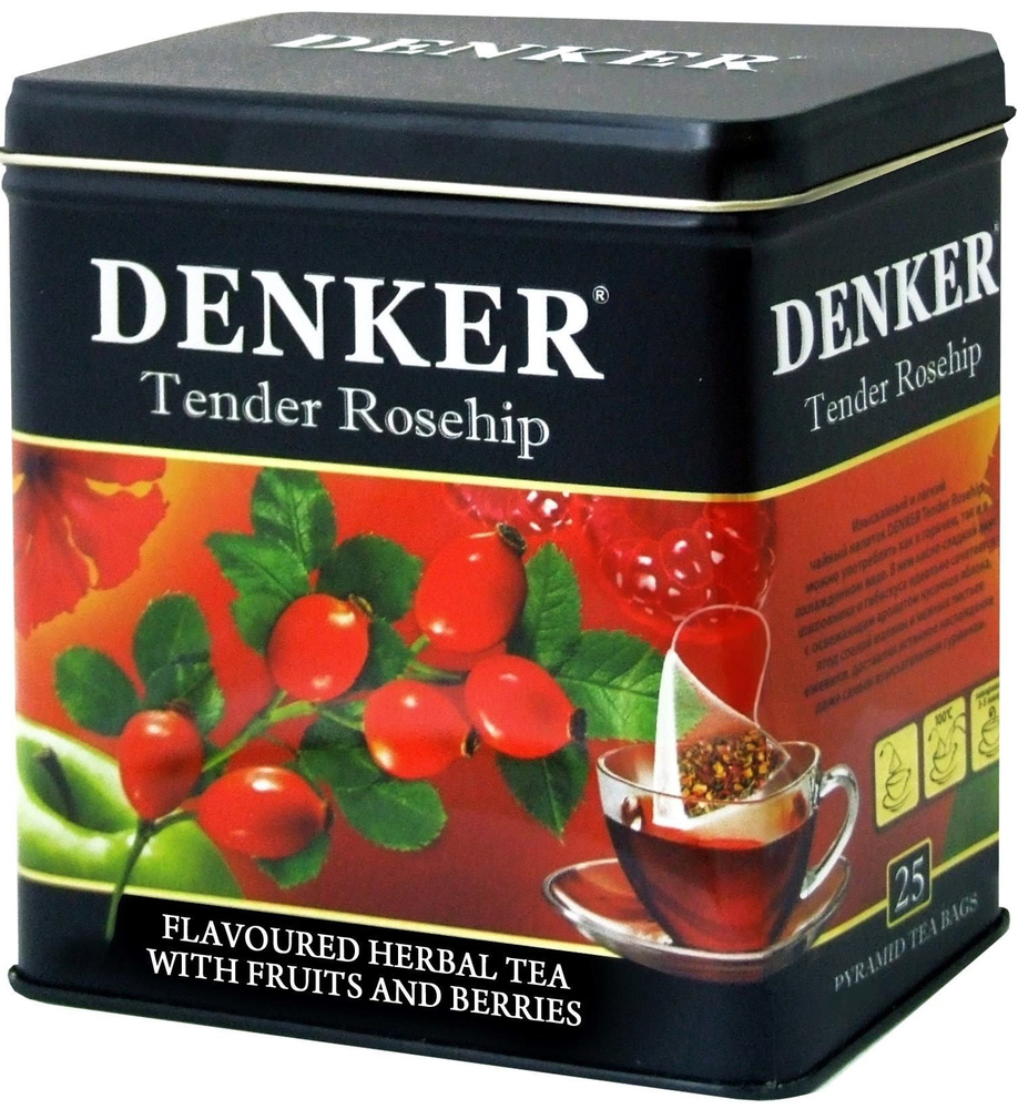 Denker Tender Rosehip травяной чай с шиповником со вкусом и ароматом яблока и малины в пирамидках, 25 #1