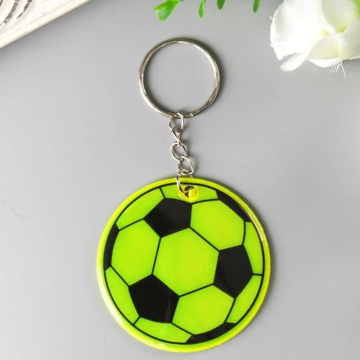 Брелок футбольный мяч, пластик, светоотражающий, 5х5 см, 12 шт  #1