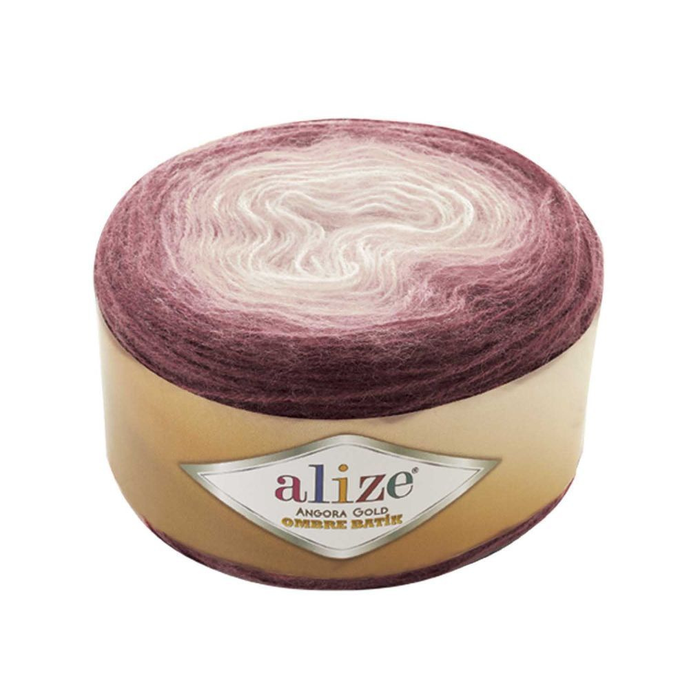 Пряжа ANGORA GOLD OMBRE BATIK Alize 1 моток(7295 (бордо) Ангора Голд Омбре Батик Ализе  #1