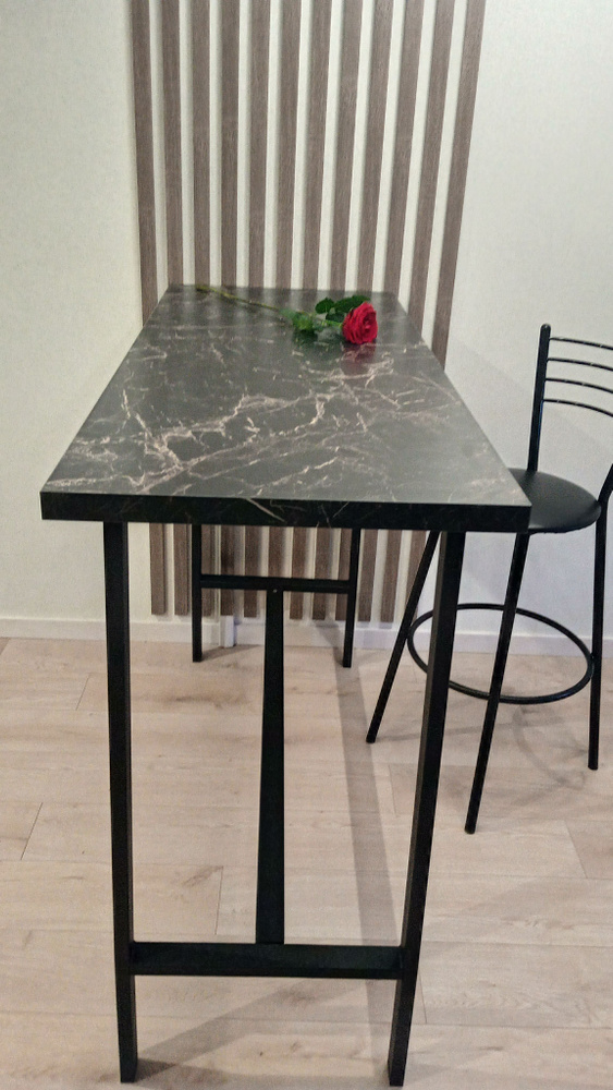 SVP-mebel Барный стол  Лофт-8 Марквина черная пр, 150х50х110 см #1