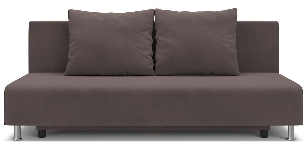 Диван-кровать, раскладной PUSHE Парма New, велюр, коричневый, Balance 235  #1